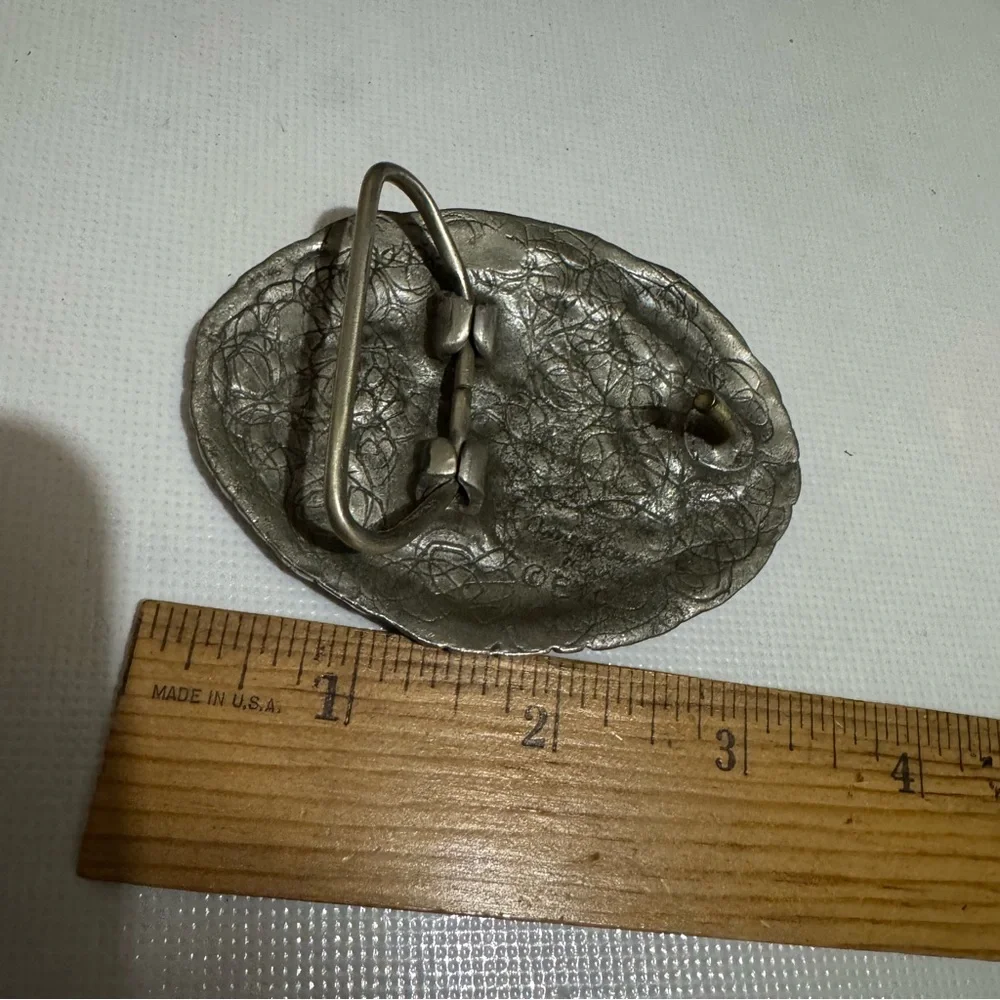 Vintage‎ Silver Toned Metal Eagle Belt Buckle Patriotic America Biker Motocycle